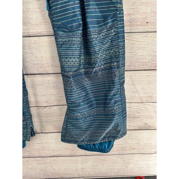 Burton DryRide Stripe Print Cargo Snowboard Pants Womens Medium Turquoise Blue - Picture 7 of 13